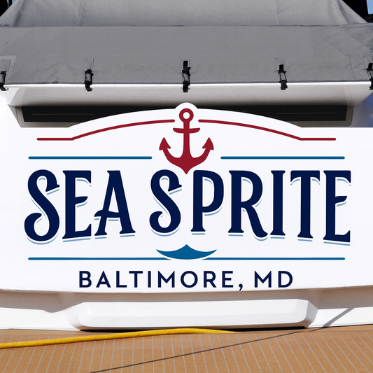 Custom Boat Stern Decal Sticker Sign | Boat Stern Name & Hailing City (Port) Sign