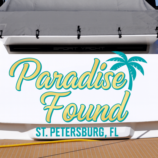 Custom Boat Stern Decal Sticker Sign | Boat Stern Name & Hailing City (Port) Sign