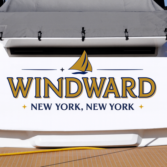 Custom Boat Stern Decal Sticker Sign | Boat Stern Name & Hailing City (Port) Sign