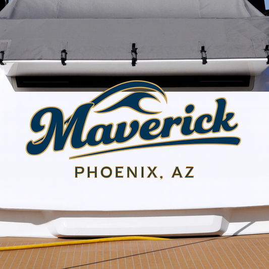 Custom Boat Stern Decal Sticker Sign | Boat Stern Name & Hailing City (Port) Sign
