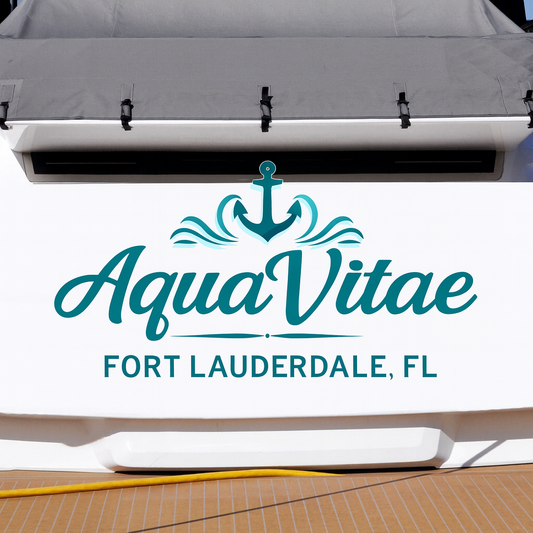 Custom Boat Stern Decal Sticker Sign | Boat Stern Name & Hailing City (Port) Sign