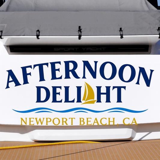 Custom Boat Stern Decal Sticker Sign | Boat Stern Name & Hailing City (Port) Sign