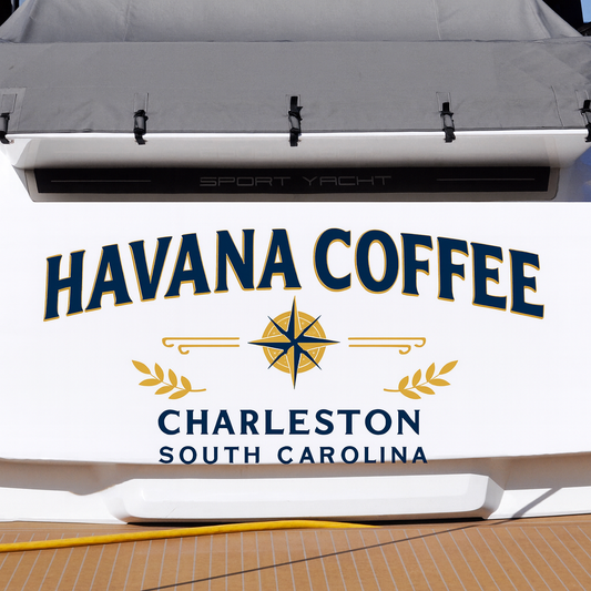 Custom Boat Stern Decal Sticker Sign | Boat Stern Name & Hailing City (Port) Sign