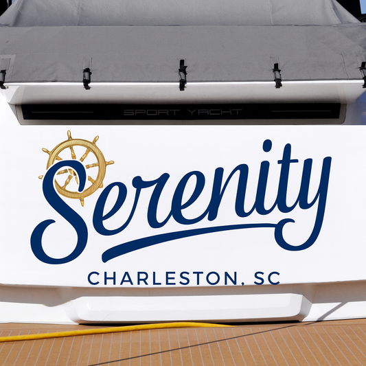 Custom Boat Stern Decal Sticker Sign | Boat Stern Name & Hailing City (Port) Sign