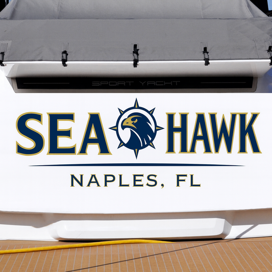 Custom Boat Stern Decal Sticker Sign | Boat Stern Name & Hailing City (Port) Sign