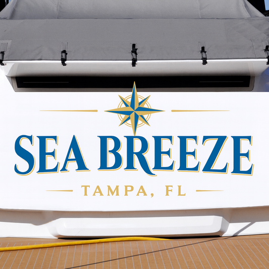 Custom Boat Stern Decal Sticker Sign | Boat Stern Name & Hailing City (Port) Sign