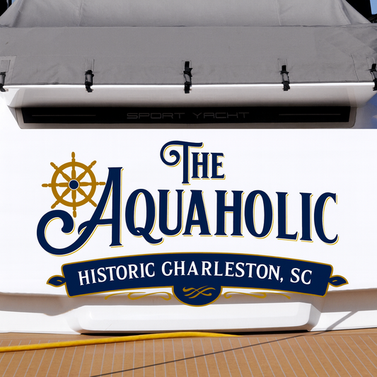 Custom Boat Stern Decal Sticker Sign | Boat Stern Name & Hailing City (Port) Sign