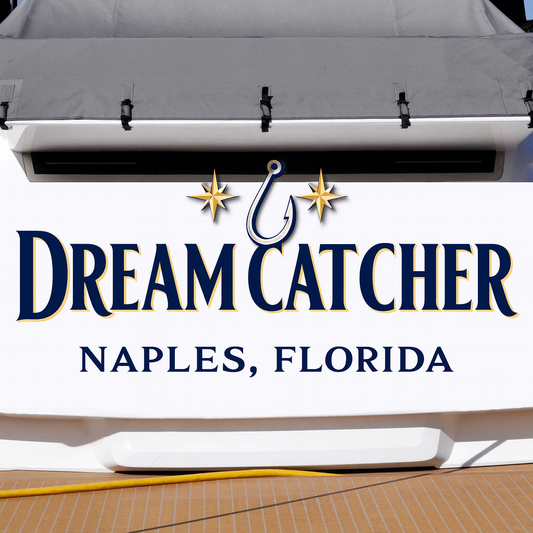 Custom Boat Stern Decal Sticker Sign | Boat Stern Name & Hailing City (Port) Sign
