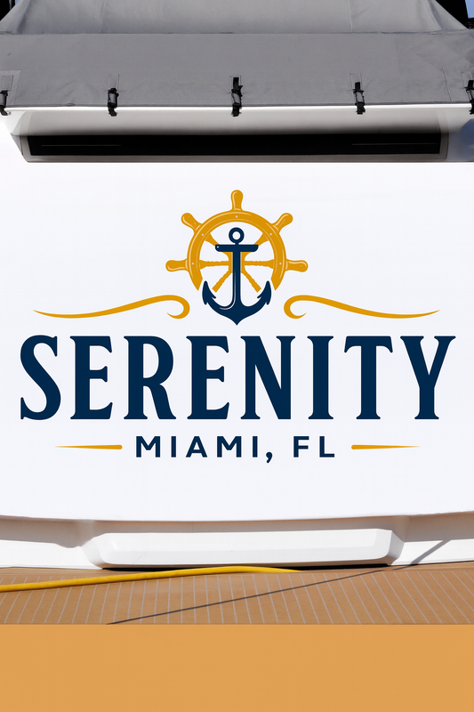 Custom Boat Stern Decal Sticker Sign | Boat Stern Name & Hailing City (Port) Sign