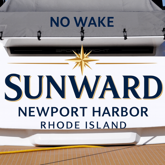 Custom Boat Stern Decal Sticker Sign | Boat Stern Name & Hailing City (Port) Sign