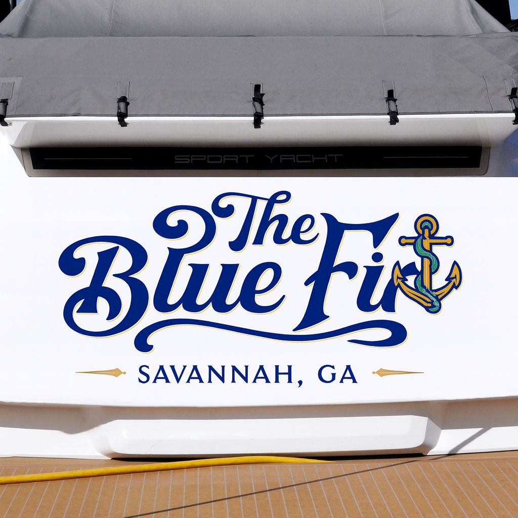 Custom Boat Stern Decal Sticker Sign | Boat Stern Name & Hailing City (Port) Sign