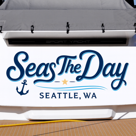 Custom Boat Stern Decal Sticker Sign | Boat Stern Name & Hailing City (Port) Sign