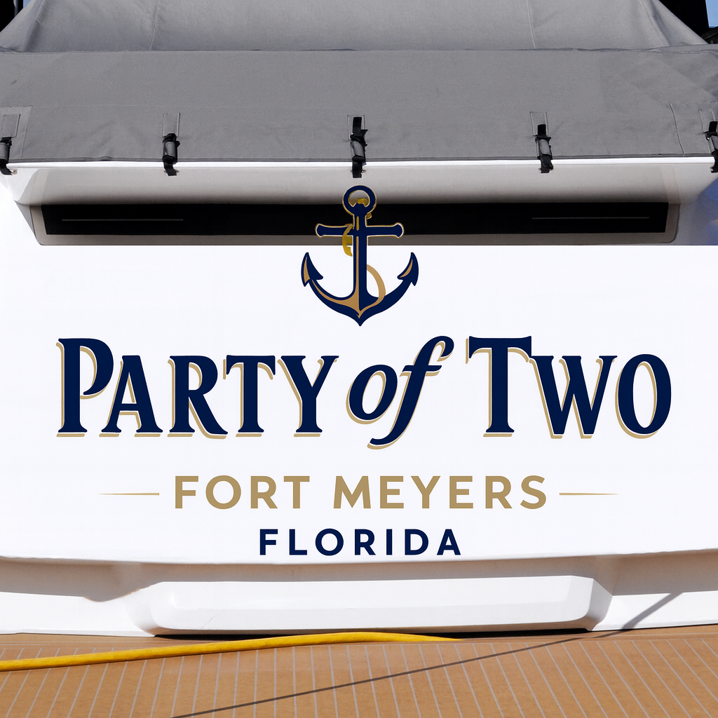 Custom Boat Stern Decal Sticker Sign | Boat Stern Name & Hailing City (Port) Sign