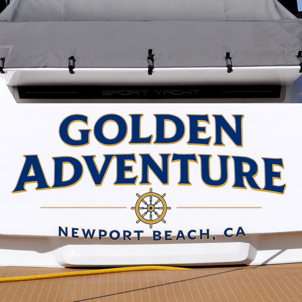 Custom Boat Stern Decal Sticker Sign | Boat Stern Name & Hailing City (Port) Sign