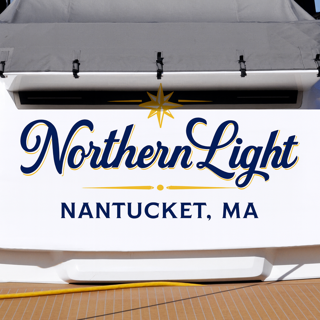 Custom Boat Stern Decal Sticker Sign | Boat Stern Name & Hailing City (Port) Sign