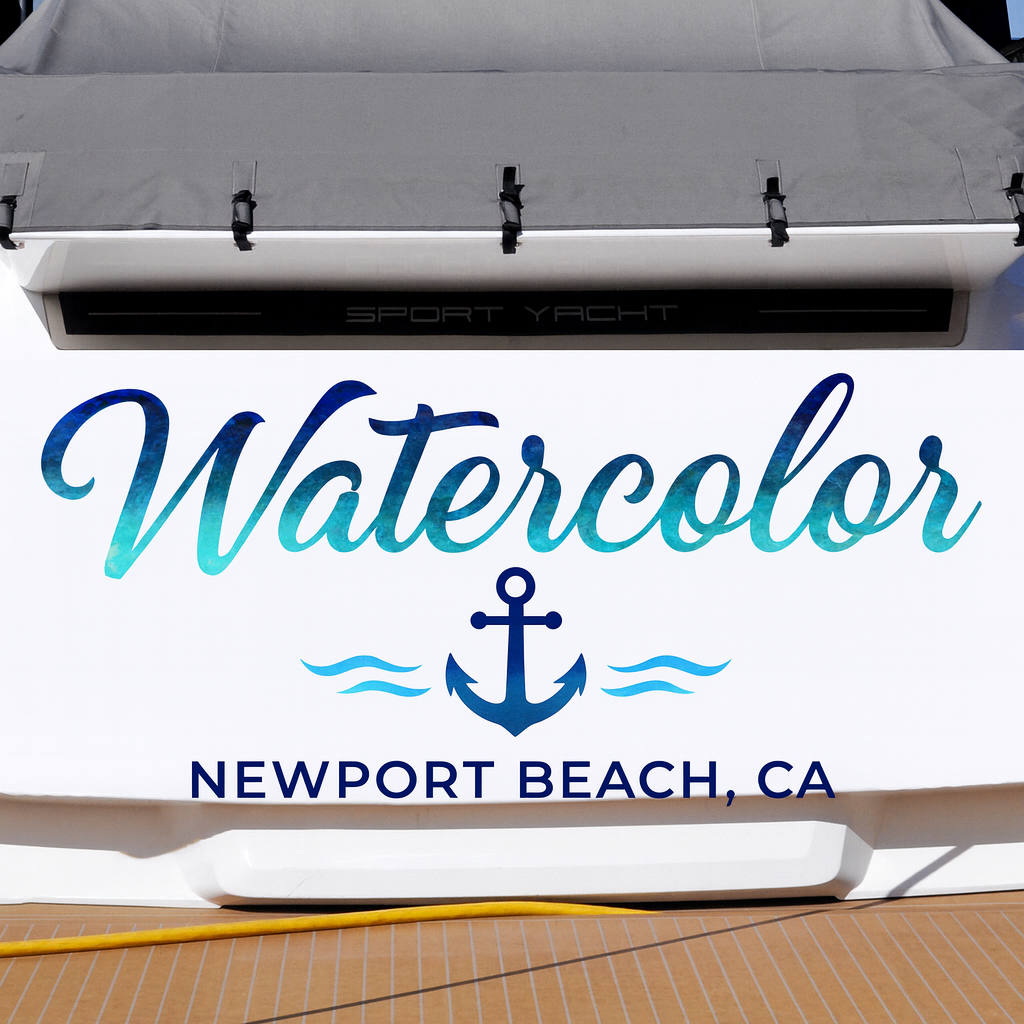 Custom Boat Stern Decal Sticker Sign | Boat Stern Name & Hailing City (Port) Sign