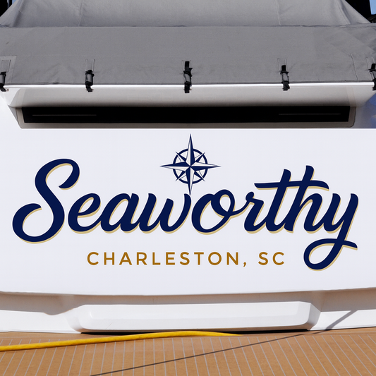 Custom Boat Stern Decal Sticker Sign | Boat Stern Name & Hailing City (Port) Sign
