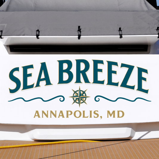 Custom Boat Stern Decal Sticker Sign | Boat Stern Name & Hailing City (Port) Sign