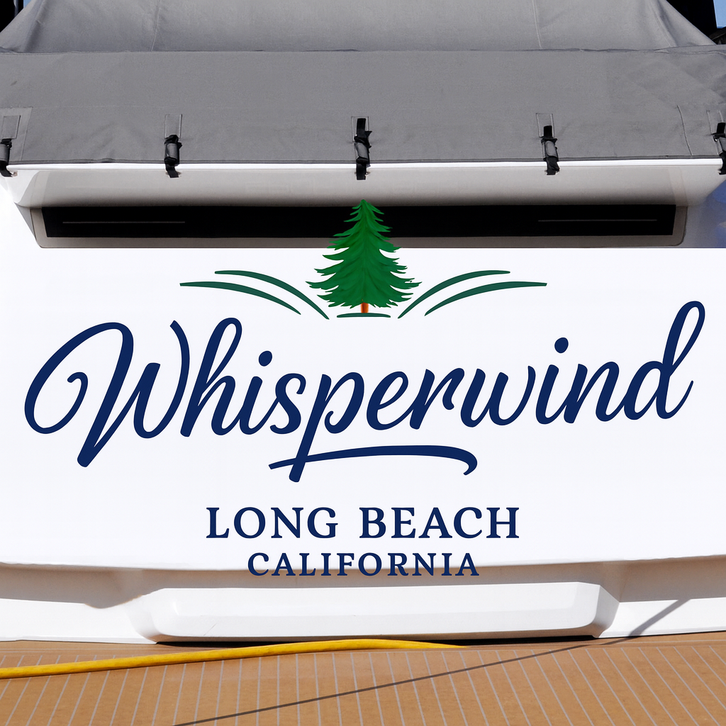 Custom Boat Stern Decal Sticker Sign | Boat Stern Name & Hailing City (Port) Sign