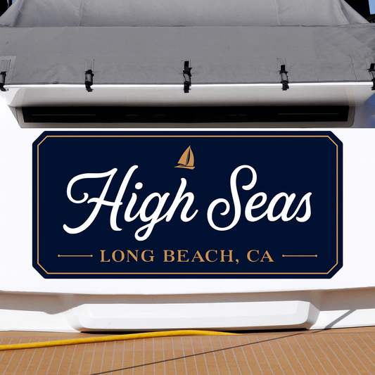Custom Boat Stern Decal Sticker Sign | Boat Stern Name & Hailing City (Port) Sign