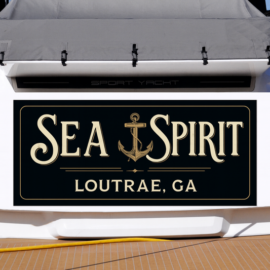 Custom Boat Stern Decal Sticker Sign | Boat Stern Name & Hailing City (Port) Sign