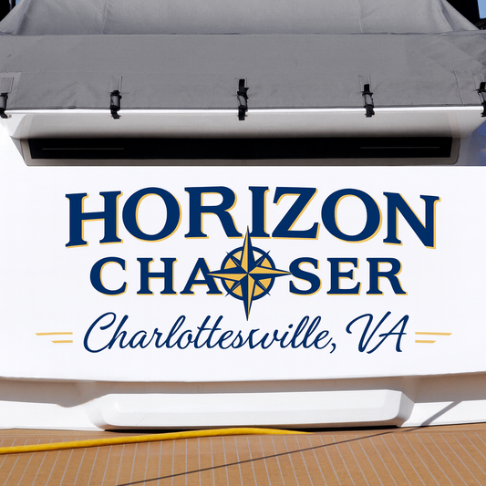 Custom Boat Stern Decal Sticker Sign | Boat Stern Name & Hailing City (Port) Sign