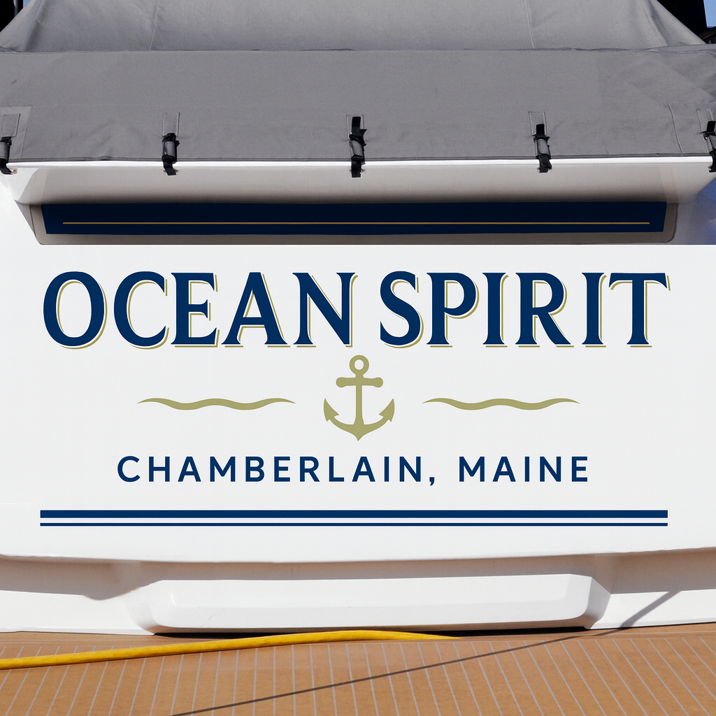 Custom Boat Stern Decal Sticker Sign | Boat Stern Name & Hailing City (Port) Sign