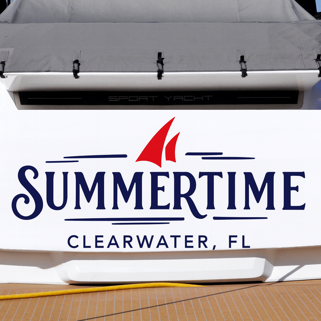 Custom Boat Stern Decal Sticker Sign | Boat Stern Name & Hailing City (Port) Sign