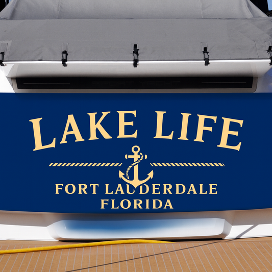 Custom Boat Stern Decal Sticker Sign | Boat Stern Name & Hailing City (Port) Sign