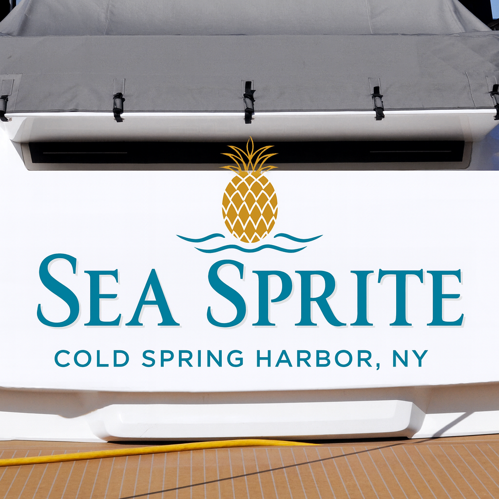 Custom Boat Stern Decal Sticker Sign | Boat Stern Name & Hailing City (Port) Sign