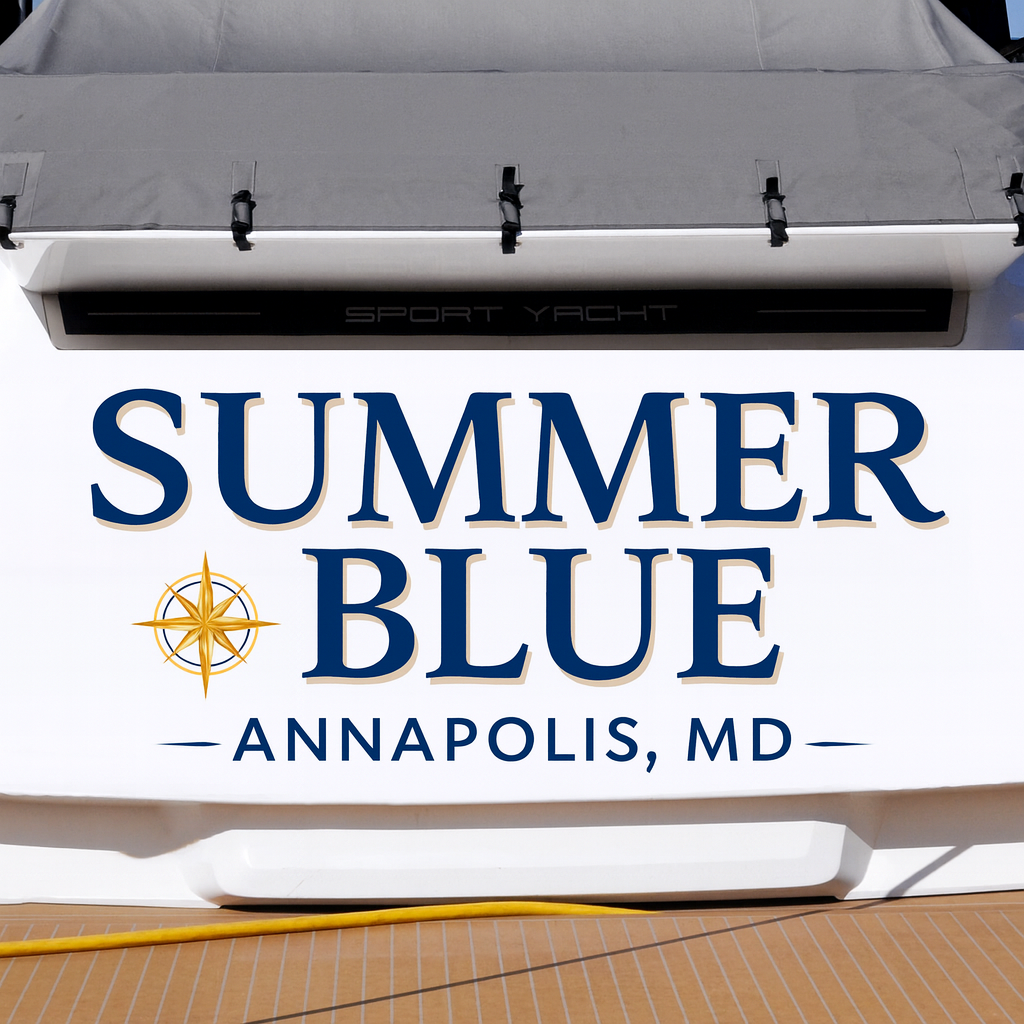 Custom Boat Stern Decal Sticker Sign | Boat Stern Name & Hailing City (Port) Sign