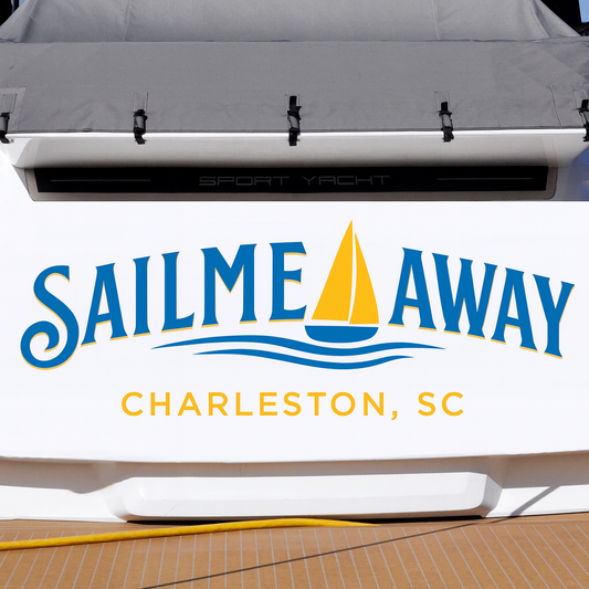 Custom Boat Stern Decal Sticker Sign | Boat Stern Name & Hailing City (Port) Sign