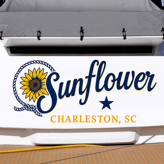 Custom Boat Stern Decal Sticker Sign | Boat Stern Name & Hailing City (Port) Sign