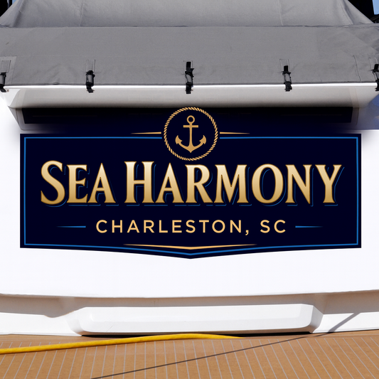 Custom Boat Stern Decal Sticker Sign | Boat Stern Name & Hailing City (Port) Sign