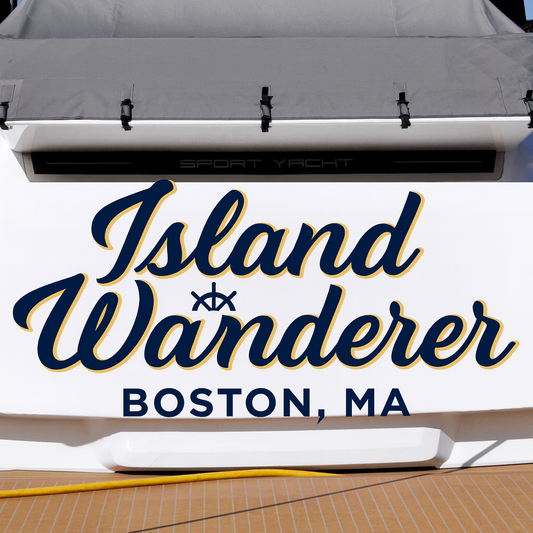 Custom Boat Stern Decal Sticker Sign | Boat Stern Name & Hailing City (Port) Sign