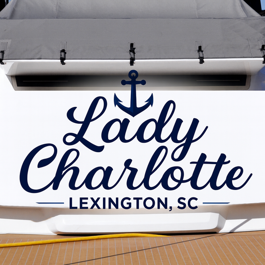 Custom Boat Stern Decal Sticker Sign | Boat Stern Name & Hailing City (Port) Sign