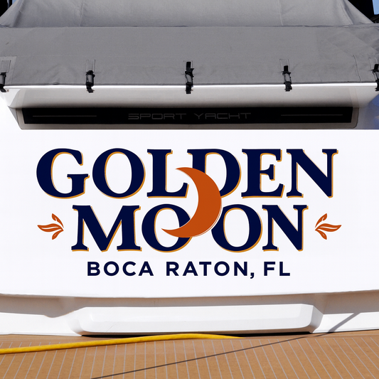 Custom Boat Stern Decal Sticker Sign | Boat Stern Name & Hailing City (Port) Sign