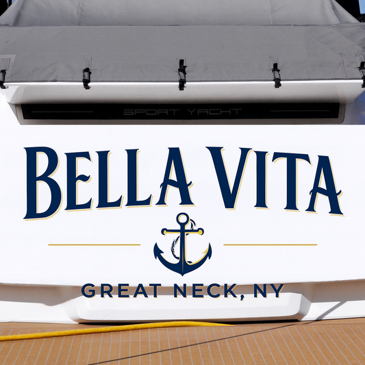 Custom Boat Stern Decal Sticker Sign | Boat Stern Name & Hailing City (Port) Sign