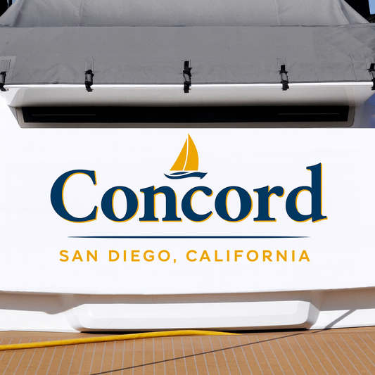 Custom Boat Stern Decal Sticker Sign | Boat Stern Name & Hailing City (Port) Sign