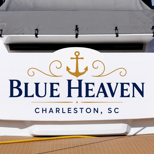 Custom Boat Stern Decal Sticker Sign | Boat Stern Name & Hailing City (Port) Sign