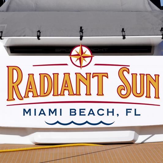 Custom Boat Stern Decal Sticker Sign | Boat Stern Name & Hailing City (Port) Sign
