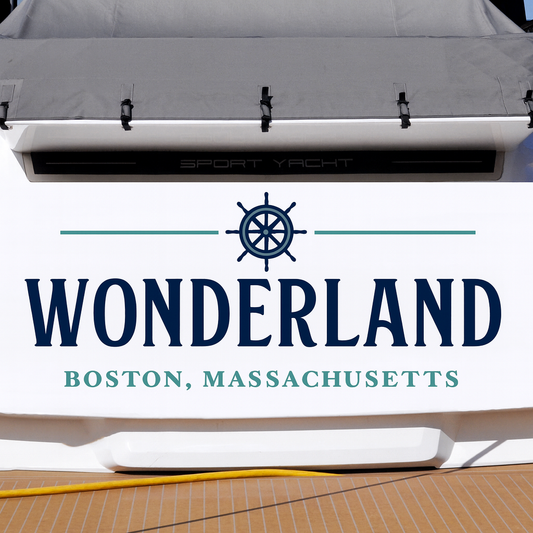 Custom Boat Stern Decal Sticker Sign | Boat Stern Name & Hailing City (Port) Sign