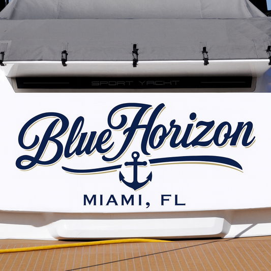 Custom Boat Stern Decal Sticker Sign | Boat Stern Name & Hailing City (Port) Sign