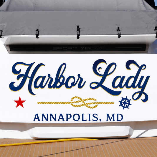 Custom Boat Stern Decal Sticker Sign | Boat Stern Name & Hailing City (Port) Sign