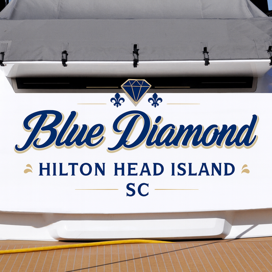 Custom Boat Stern Decal Sticker Sign | Boat Stern Name & Hailing City (Port) Sign