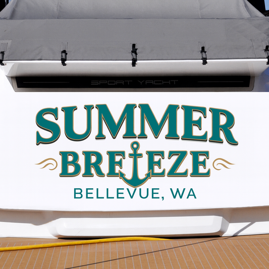 Custom Boat Stern Decal Sticker Sign | Boat Stern Name & Hailing City (Port) Sign