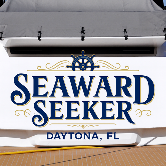 Custom Boat Stern Decal Sticker Sign | Boat Stern Name & Hailing City (Port) Sign