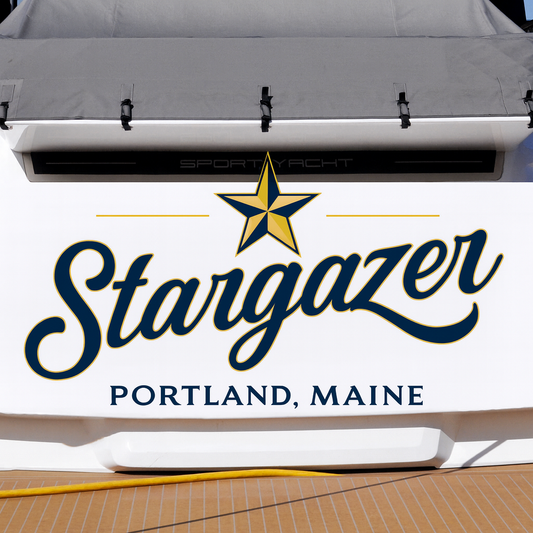 Custom Boat Stern Decal Sticker Sign | Boat Stern Name & Hailing City (Port) Sign