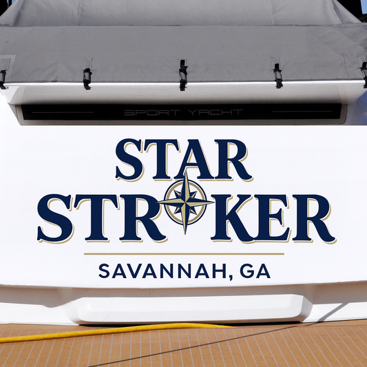 Custom Boat Stern Decal Sticker Sign | Boat Stern Name & Hailing City (Port) Sign