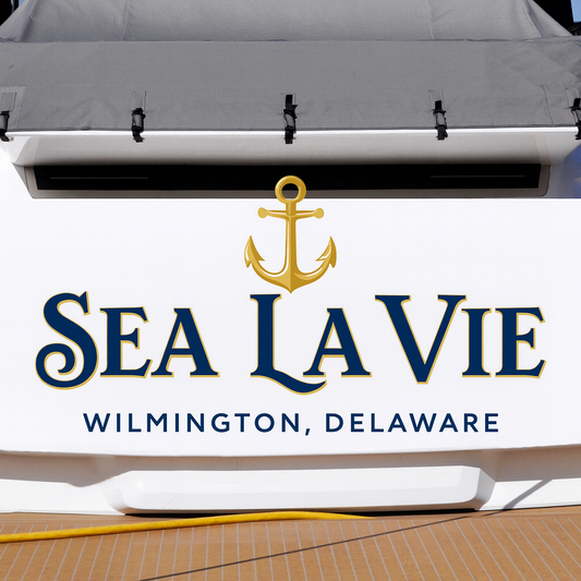 Custom Boat Stern Decal Sticker Sign | Boat Stern Name & Hailing City (Port) Sign